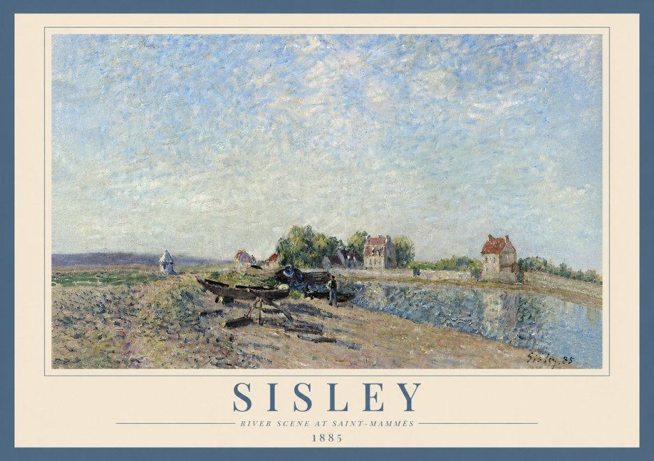 Sisley River Scene at Saint-mammès No3 - Póster