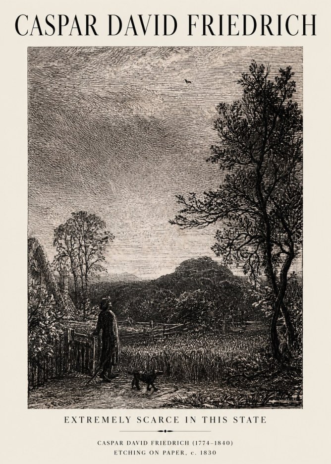 Caspar David Friedrich Extremely Scarce in This State No1 - Póster