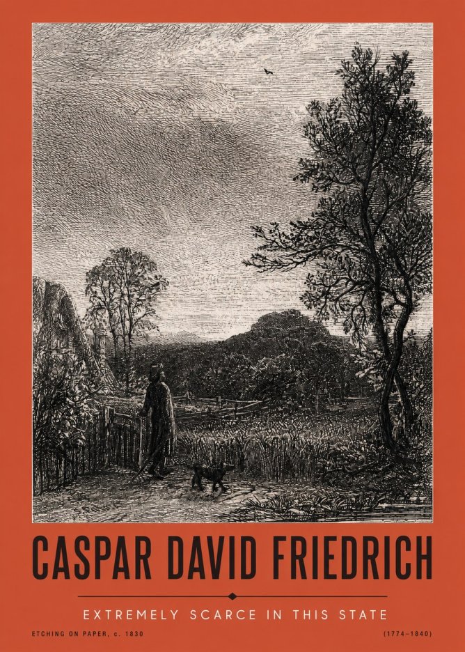 Caspar David Friedrich Extremely Scarce in This State No2 - Póster