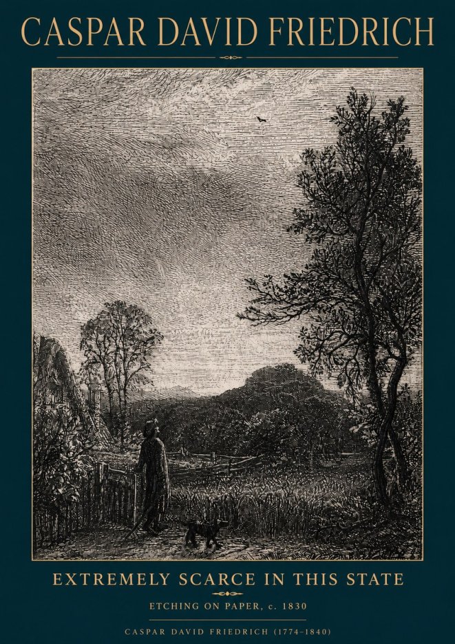 Caspar David Friedrich Extremely Scarce in This State No4 - Póster