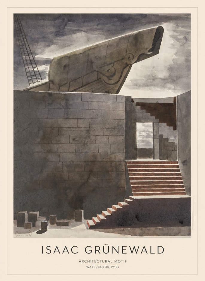 Isaac Grünewald Architectural Motif II No1 - Póster