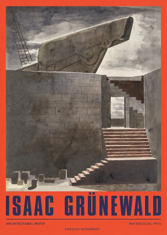 Isaac Grünewald Architectural Motif II No2 - Póster