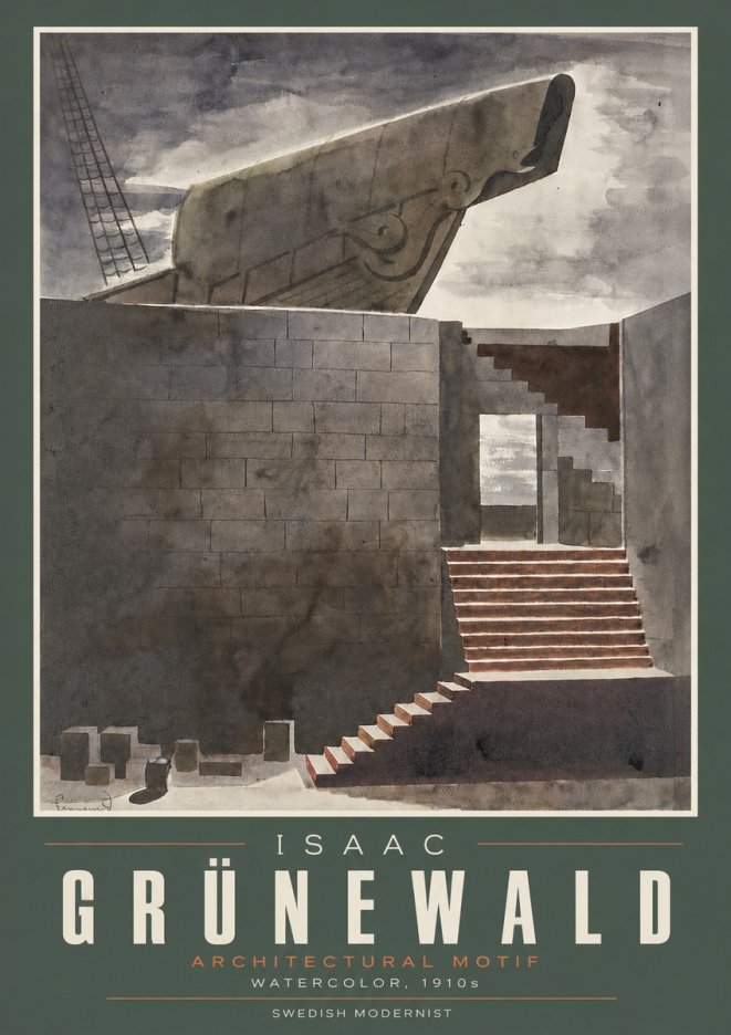 Isaac Grünewald Architectural Motif II No3 - Póster