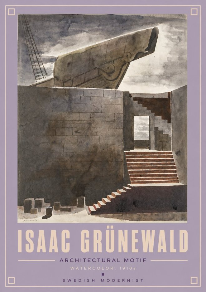 Isaac Grünewald Architectural Motif II No4 - Póster