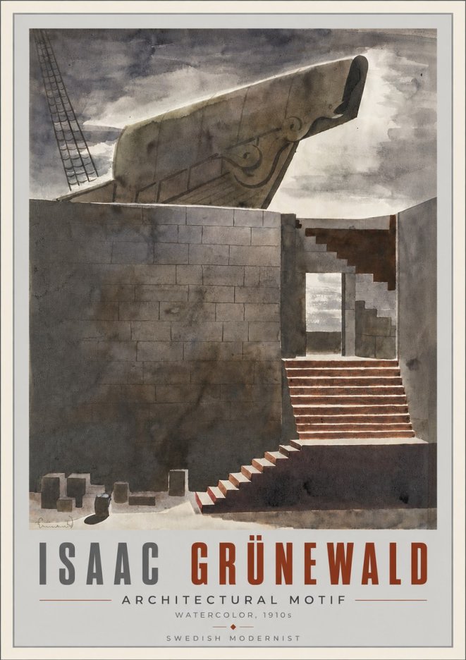 Isaac Grünewald Architectural Motif II No6 - Póster
