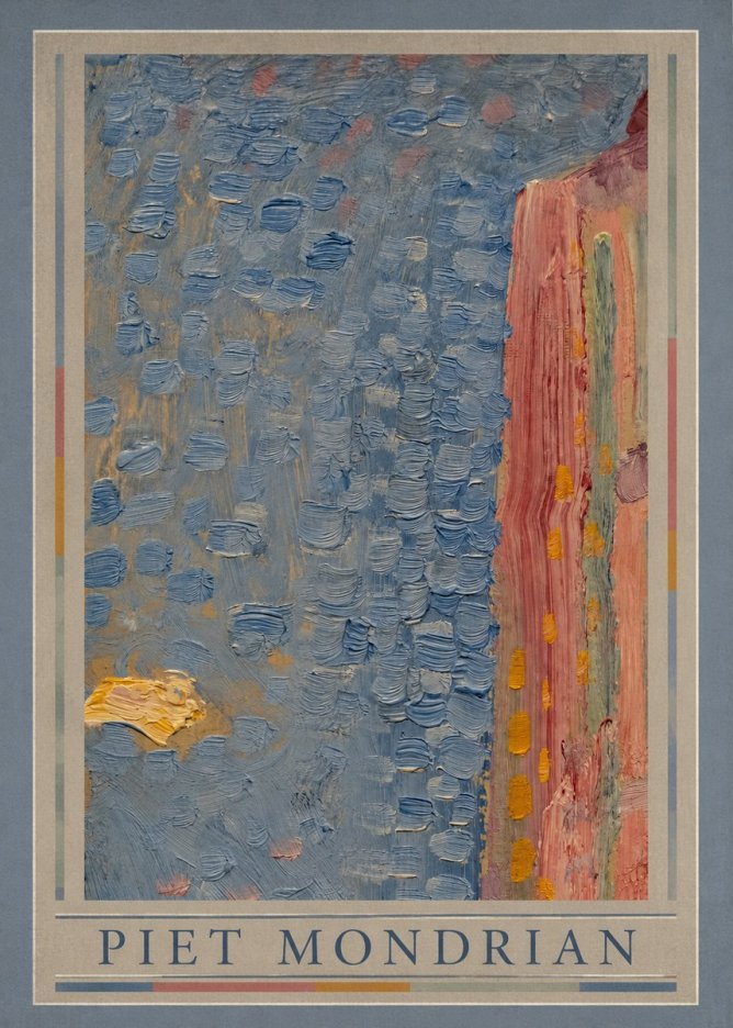 Piet Mondrian Façade in Sunlight No1 - Póster