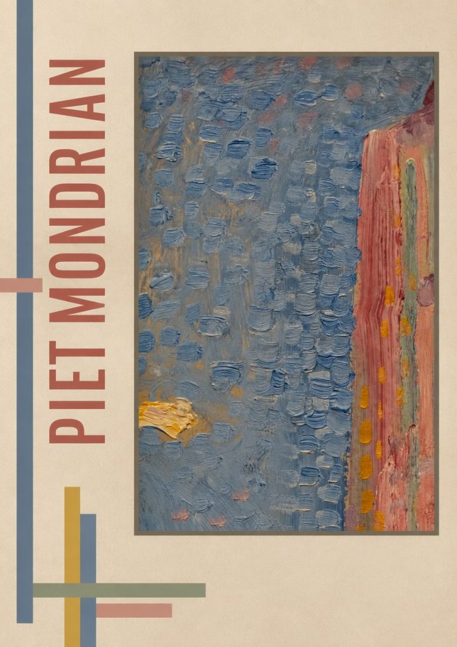 Piet Mondrian Façade in Sunlight No4 - Póster