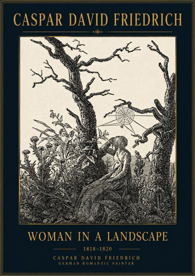 Caspar David Friedrich Woman in a Landscape No4 - Póster