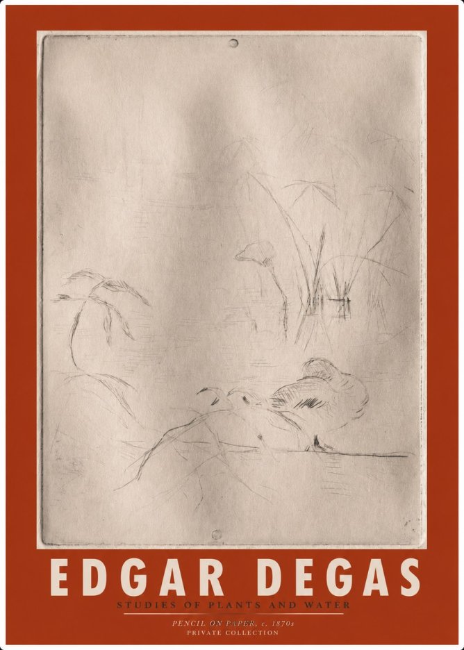 Edgar Degas Studies of Plants and Water No2 - Póster
