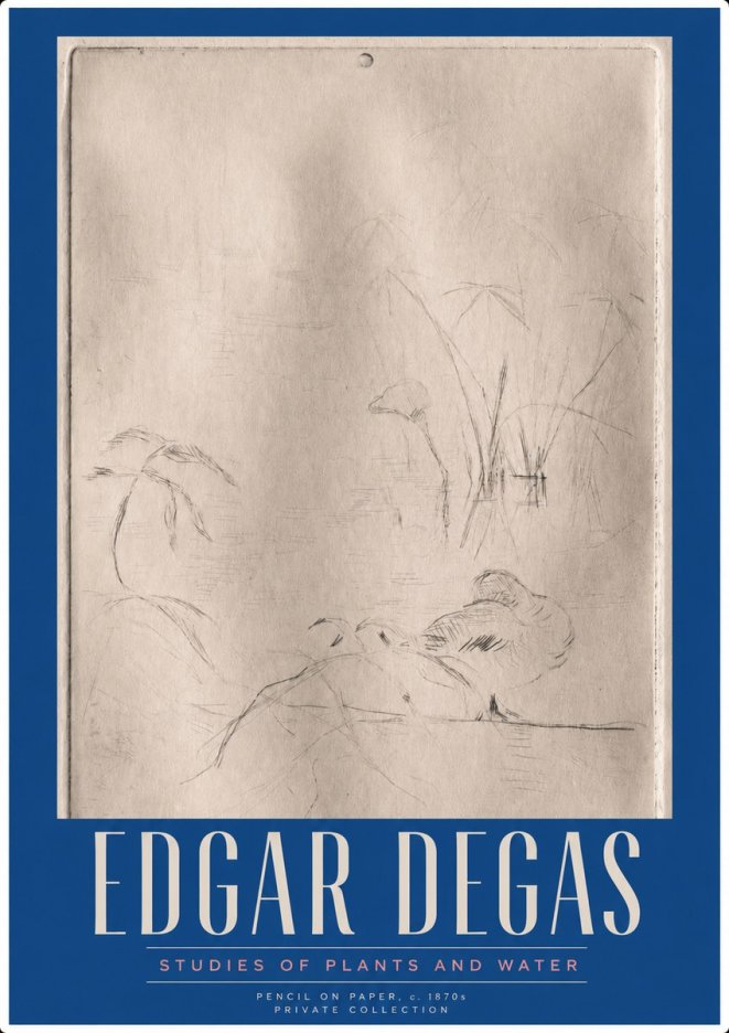 Edgar Degas Studies of Plants and Water No3 - Póster