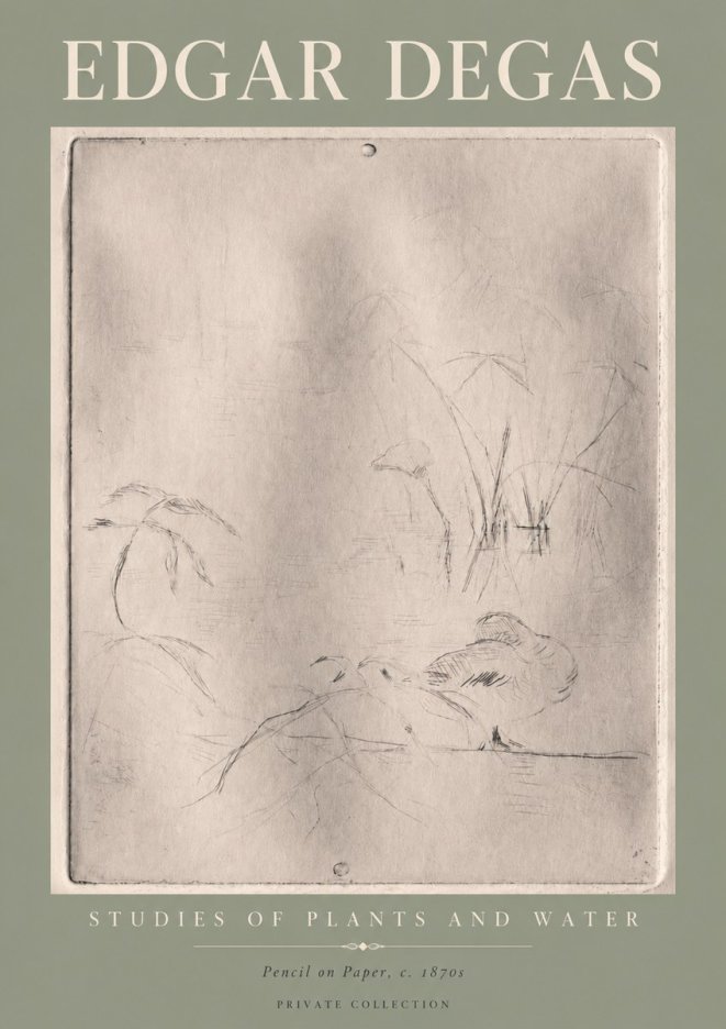 Edgar Degas Studies of Plants and Water No4 - Póster