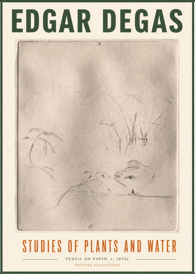 Edgar Degas Studies of Plants and Water No5 - Póster