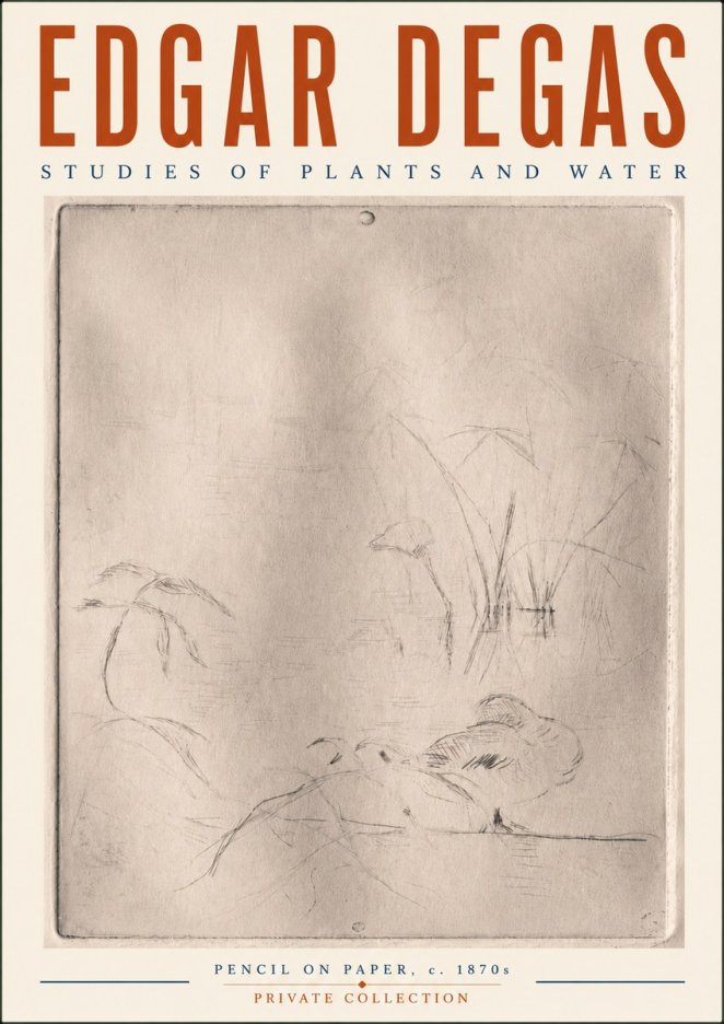 Edgar Degas Studies of Plants and Water No6 - Póster