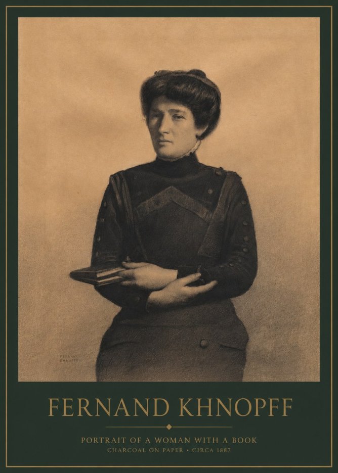 Fernand Khnopff Portrait of a Woman with a Book No1 - Póster