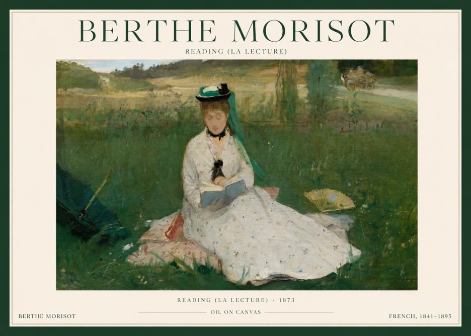 Berthe Morisot Reading (La Lecture) No1 - Póster