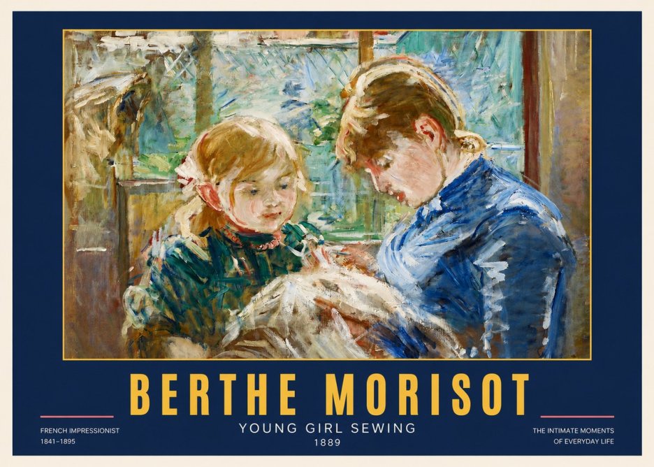 Berthe Morisot Young Girl Sewing No2 - Póster