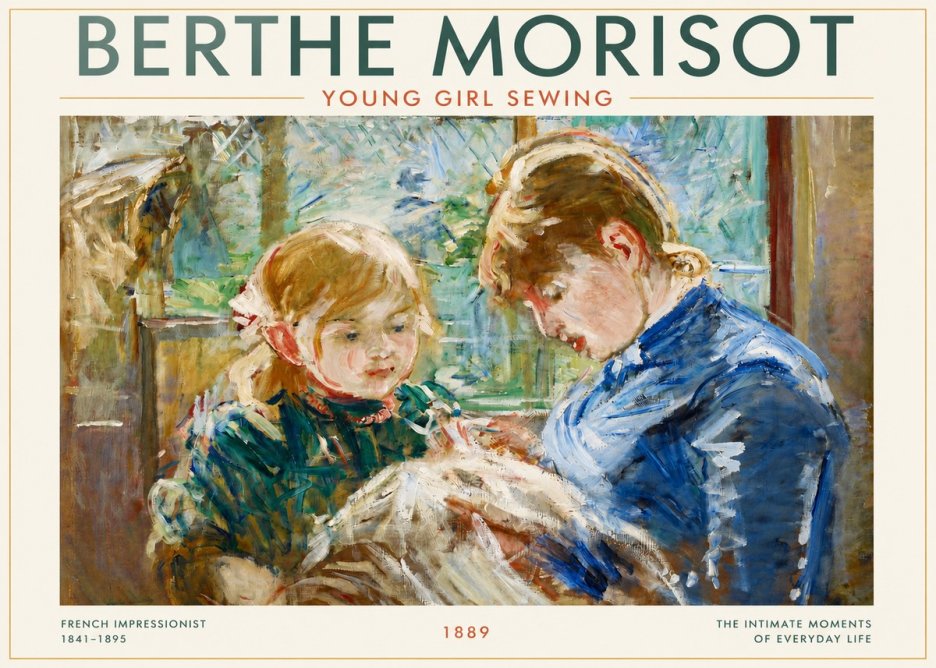 Berthe Morisot Young Girl Sewing No3 - Póster