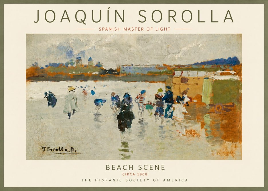 Sorolla Beach Scene No6 - Póster