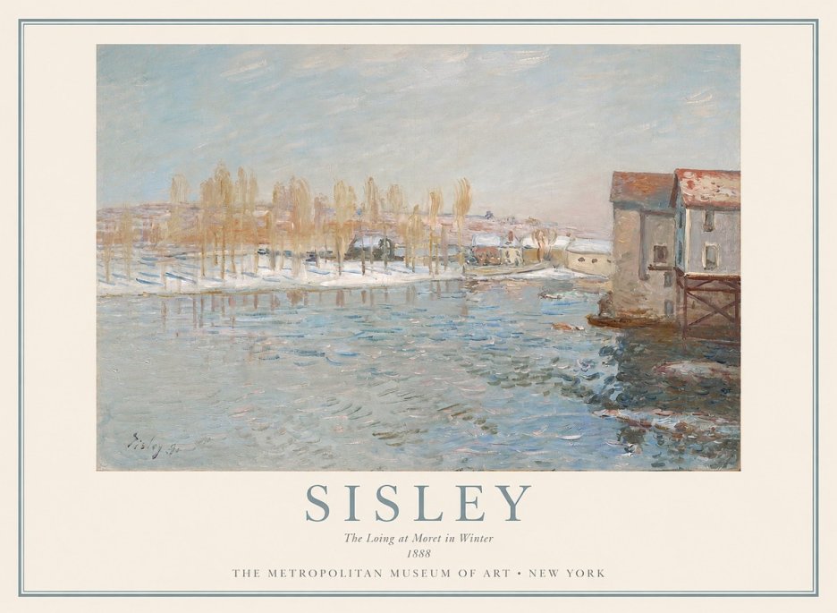 Sisley The Loing at Moret in Winter No1 - Póster
