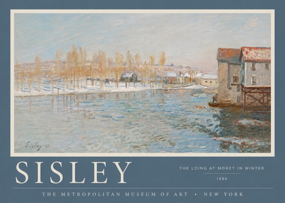 Sisley The Loing at Moret in Winter No4 - Póster