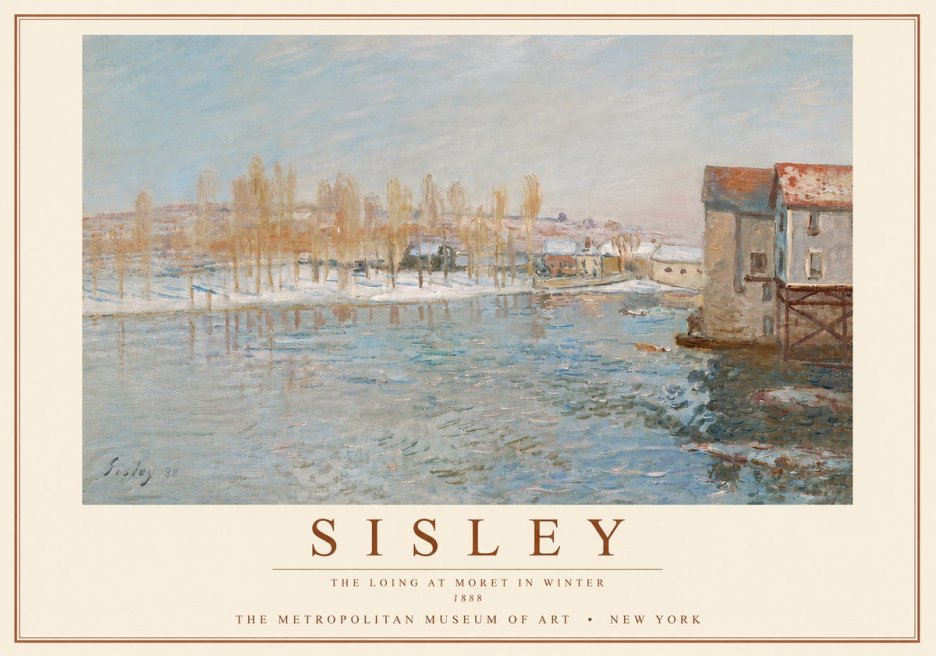 Sisley The Loing at Moret in Winter No5 - Póster