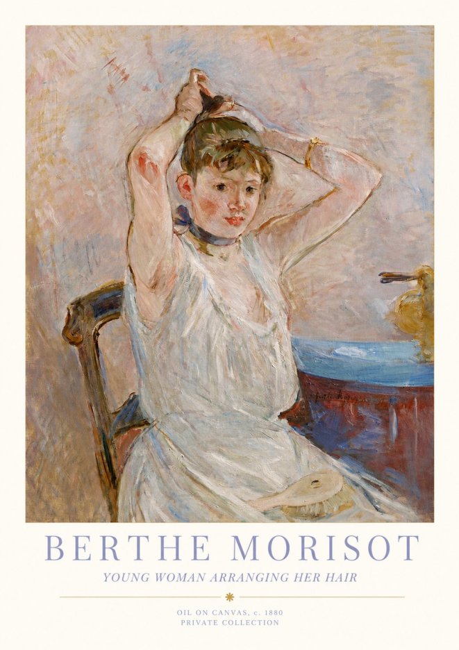 Berthe Morisot Young Woman Arranging Her Hair No1 - Póster