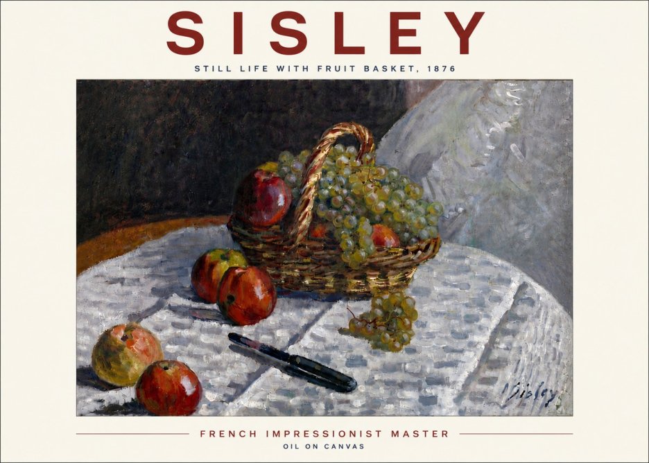 Sisley Still Life with Fruit Basket No6 - Póster