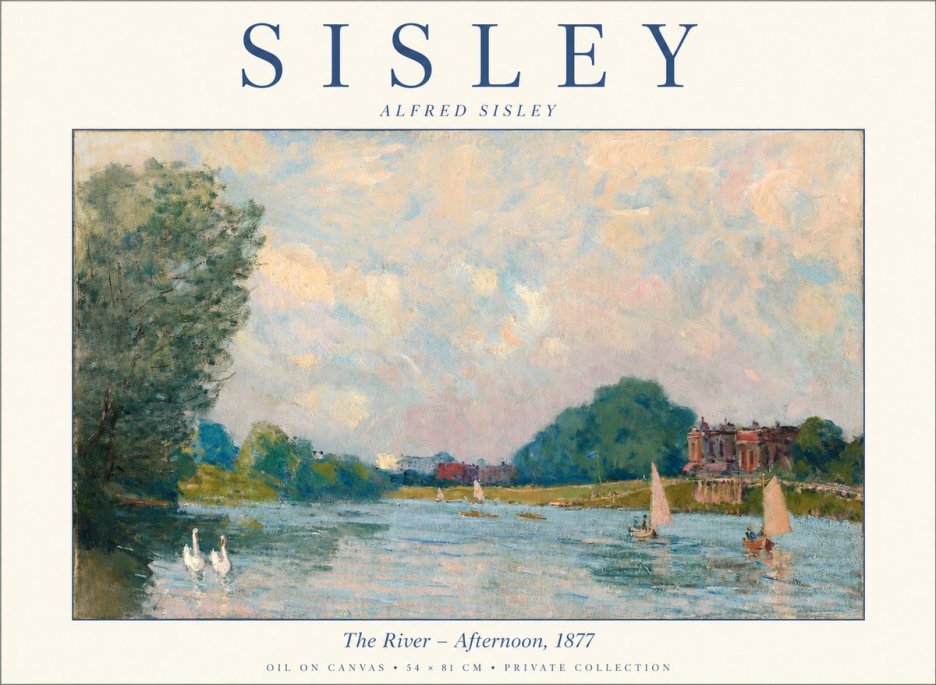 Sisley The River – Afternoon, 1877 No1 - Póster