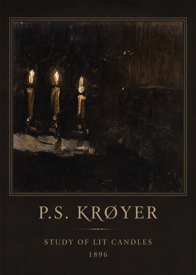 P.S. Krøyer Study of Lit Candles No4 - Póster