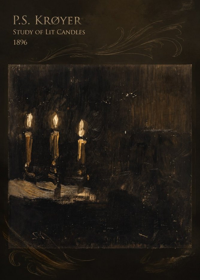 P.S. Krøyer Study of Lit Candles No5 - Póster