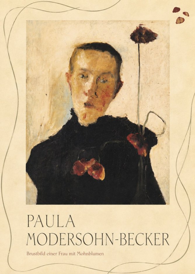 Paula Modersohn-Becker Brustbild Einer Frau Mit Mohnblumen No3 - Póster