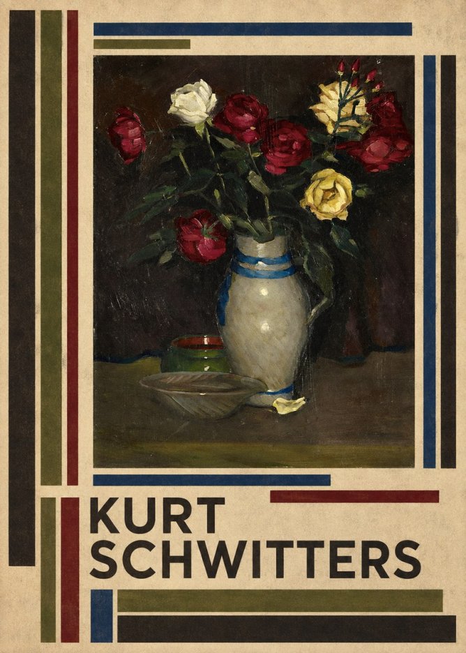 Kurt Schwitters Still Life with Roses No4 - Póster