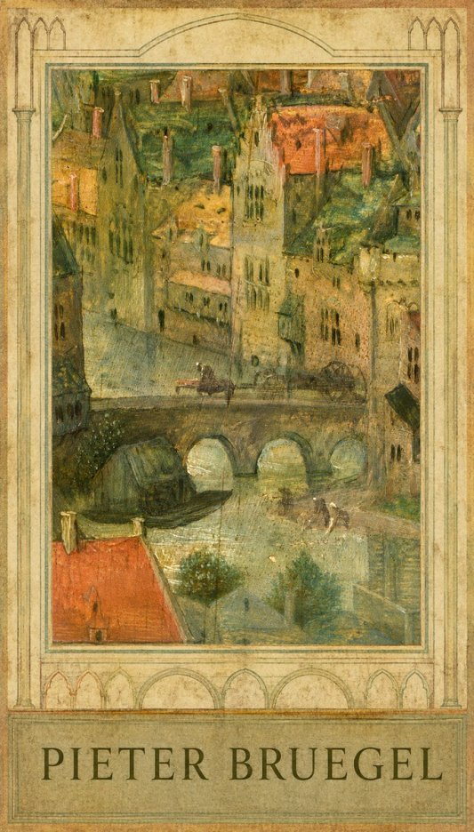 Pieter Bruegel Cityscape with Bridge No1 - Póster