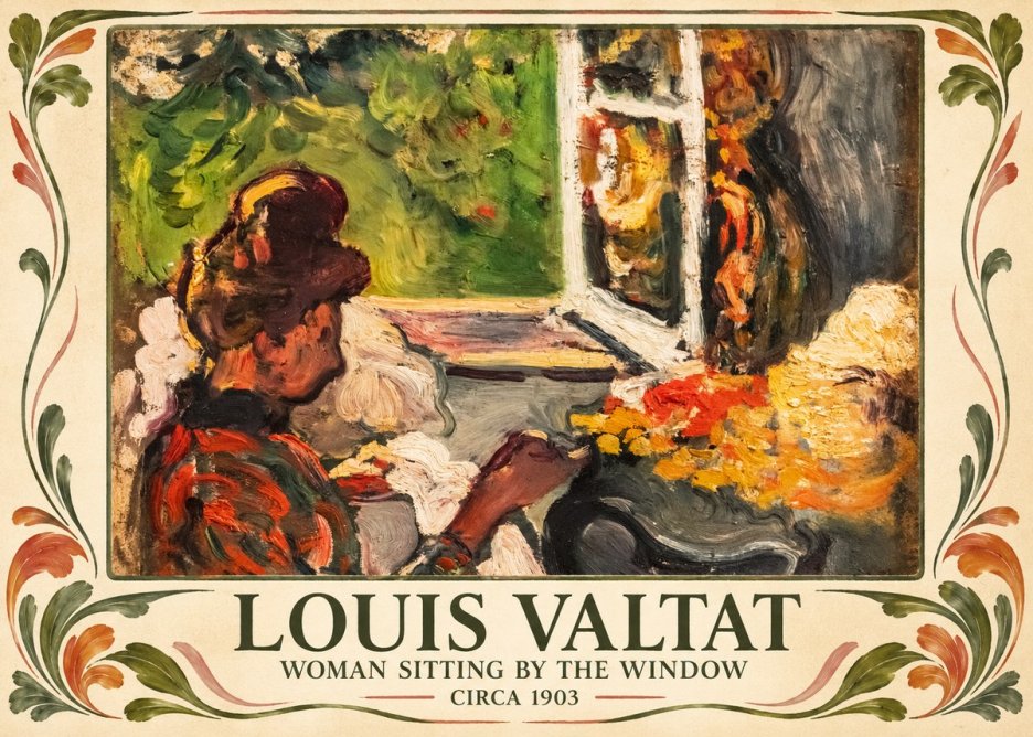 Louis Valtat Woman Sitting by the Window No3 - Póster