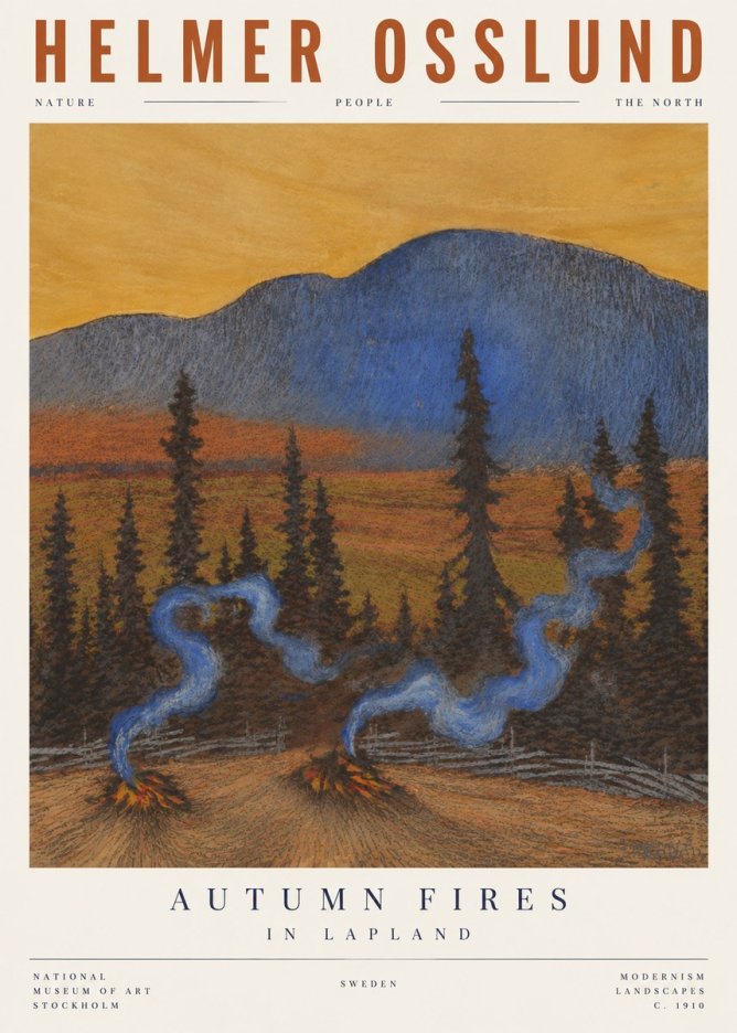 Helmer Osslund Twilight in the North No4 - Póster