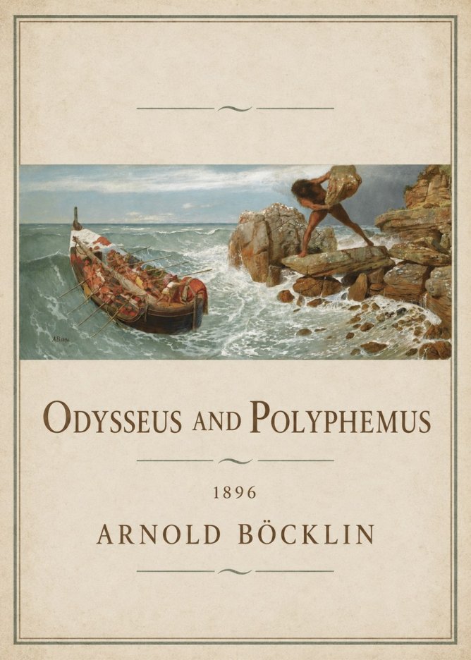 Arnold Böcklin Odysseus and Polyphemus No1 - Póster