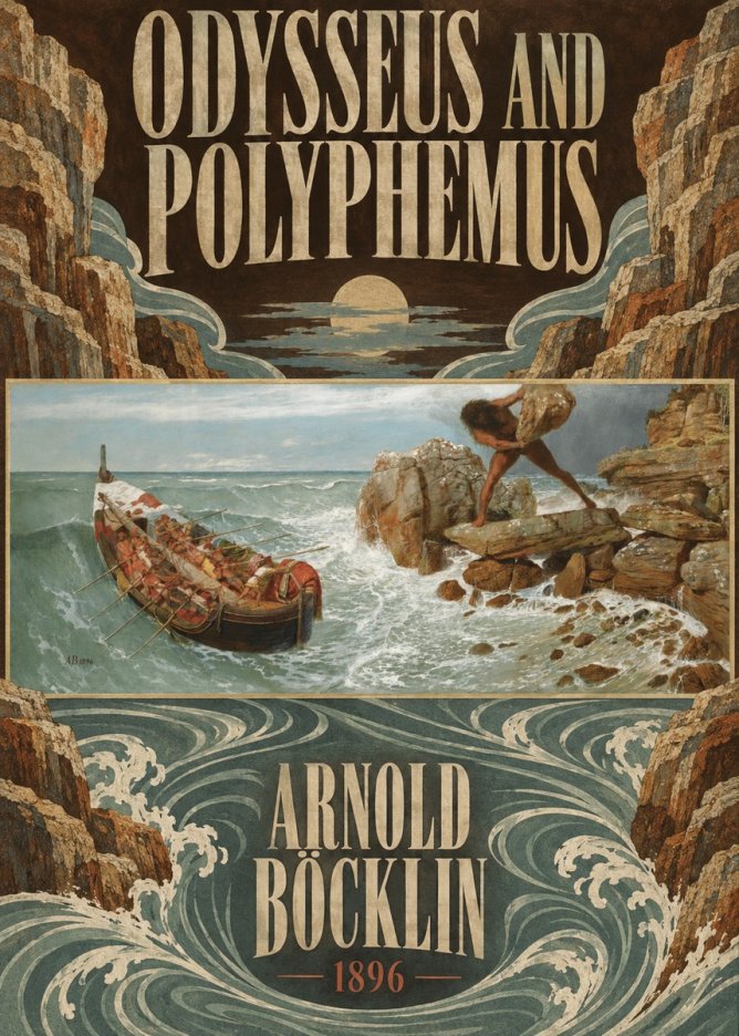 Arnold Böcklin Odysseus and Polyphemus No6 - Póster