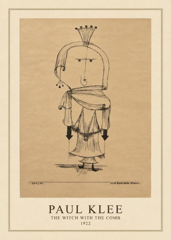 Paul Klee The Witch with the Comb No4 - Póster