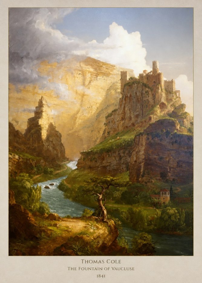 Thomas Cole The Fountain of Vaucluse I No6 - Póster