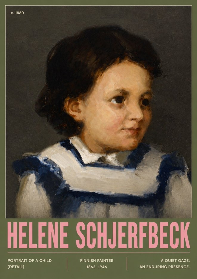 Helene Schjerfbeck Portrait of a Child (Detail) No6 - Póster