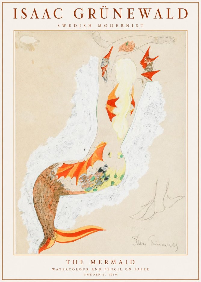 Isaac Grünewald The Mermaid No1 - Póster