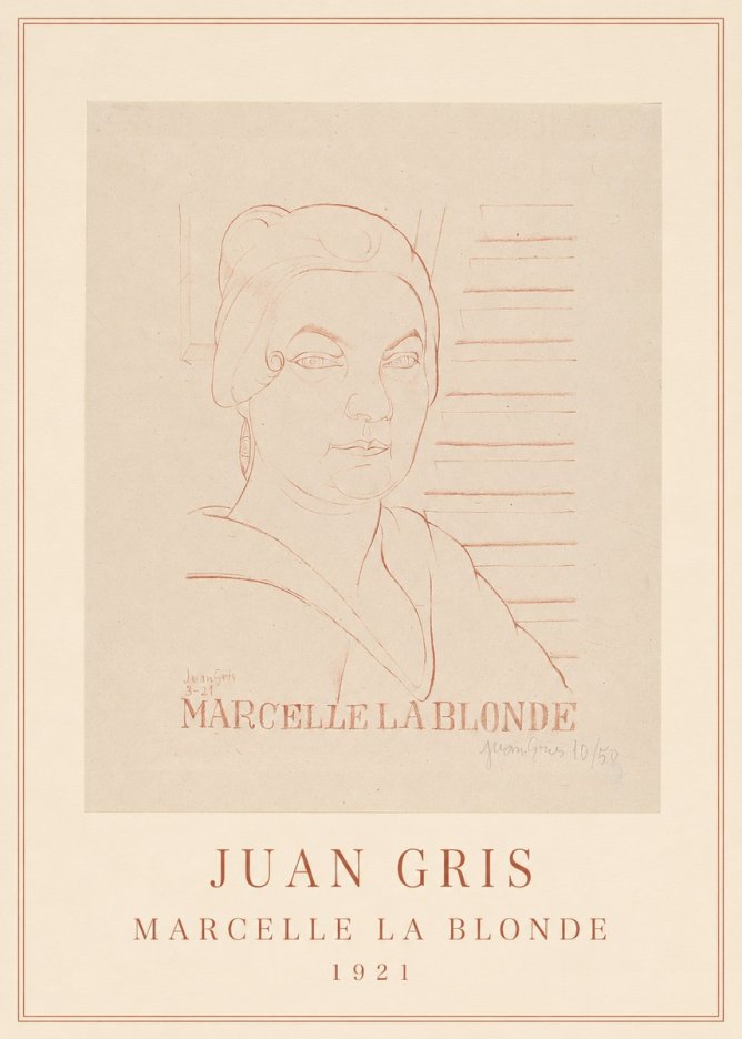 Juan Gris Marcelle La Blonde No1 - Póster