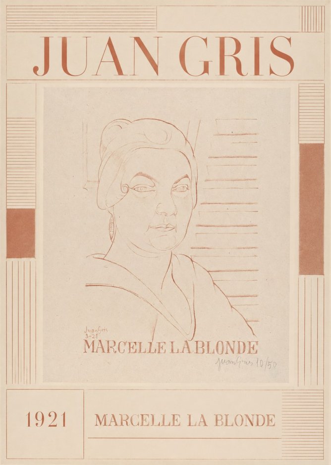 Juan Gris Marcelle La Blonde No5 - Póster