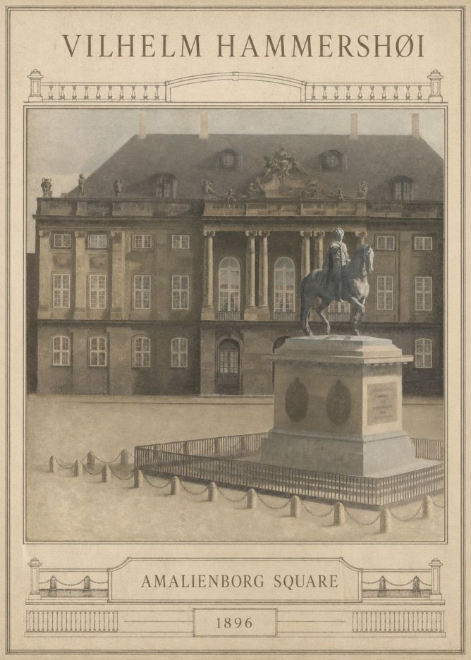 Vilhelm Hammershøi Amalienborg Square I No6 - Póster