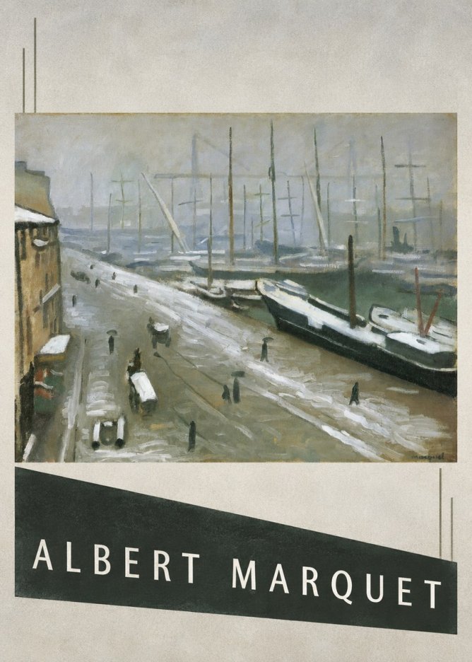 Albert Marquet Le Havre, Le Bassin Sous La Neige No3 - Póster