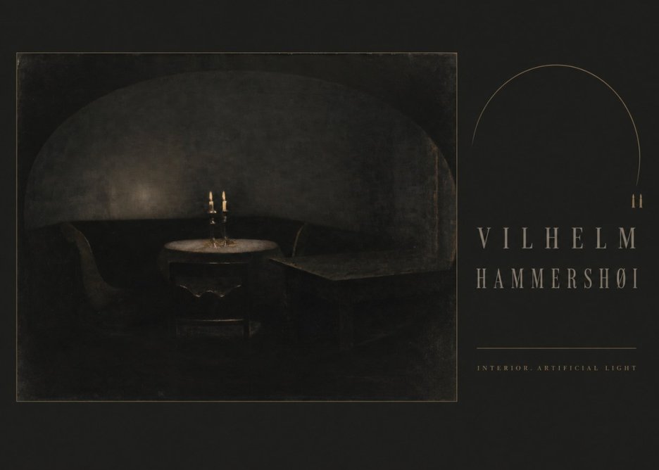 Vilhelm Hammershøi Interior. Artificial Light No4 - Póster