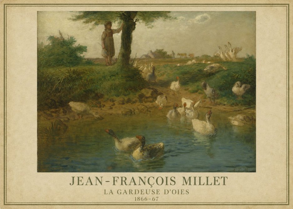 Jean-François Millet La Gardeuse D'oies No1 - Póster