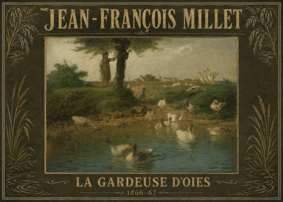 Jean-François Millet La Gardeuse D'oies No4 - Póster