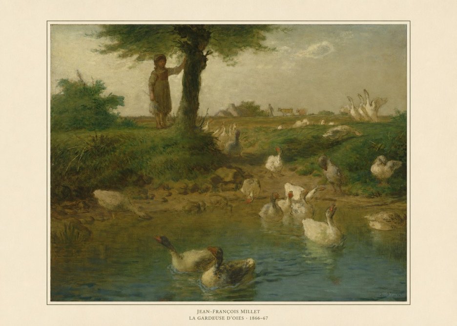 Jean-François Millet La Gardeuse D'oies No6 - Póster