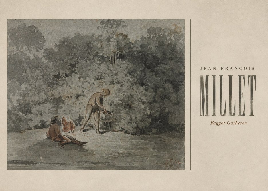 Jean-François Millet Faggot Gatherer No5 - Póster